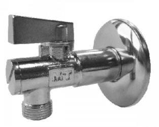 Клапан угловой с наружной резьбой с ручкой из хромированного АБС-пластика с фильтром удлиненный MT 4405-01520 Клапаны / вентили