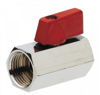 Клапан мини с внутренней резьбой с красной металлической ручкой MT 4109-008 Клапаны / вентили