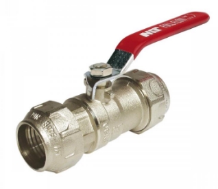 Клапан компрессионный для ПЭ трубы с внутренней резьбой с ручкой из хромированной стали MT 4100-025 Клапаны / вентили